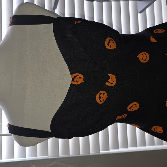 Pumpkin King Maneater Swing Dress in Black And Orange - Vixen by Micheline Pitt - Picture 3 of 8